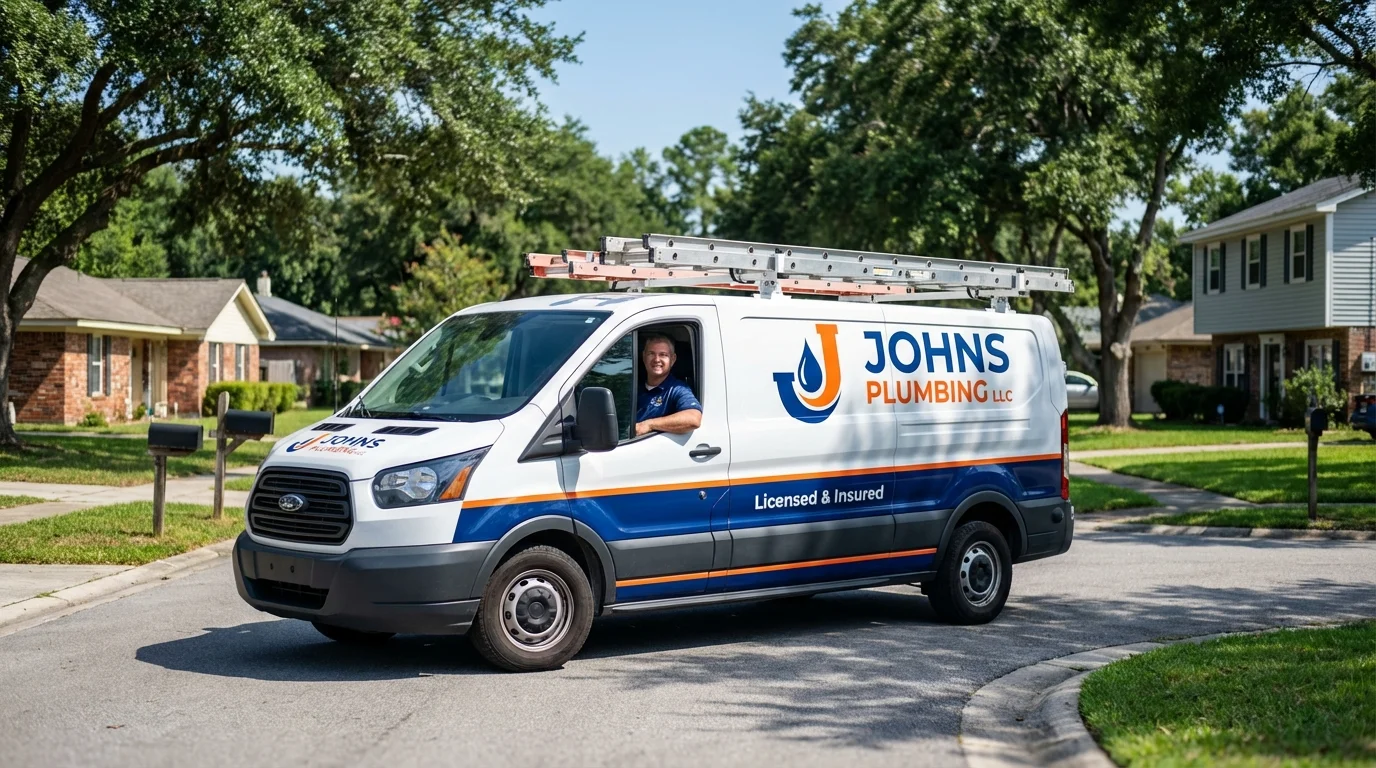 Johns Plumbing LLC service van in Evanston, IL